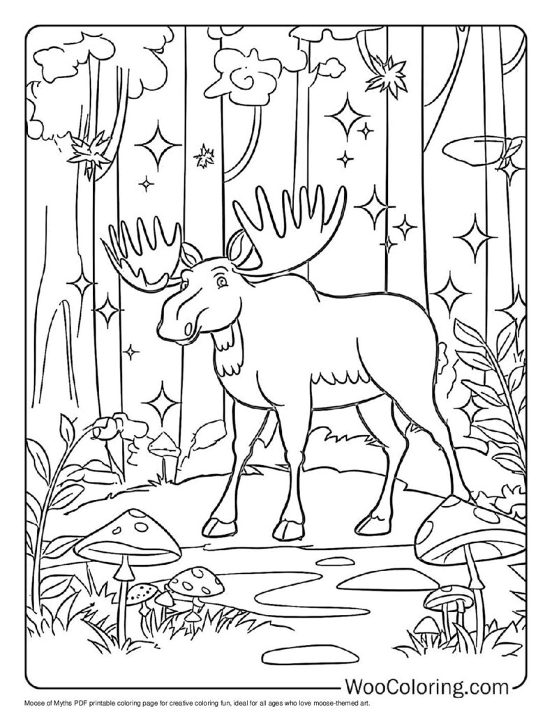 100  Moose coloring pages  Free PDF To Print  - 88