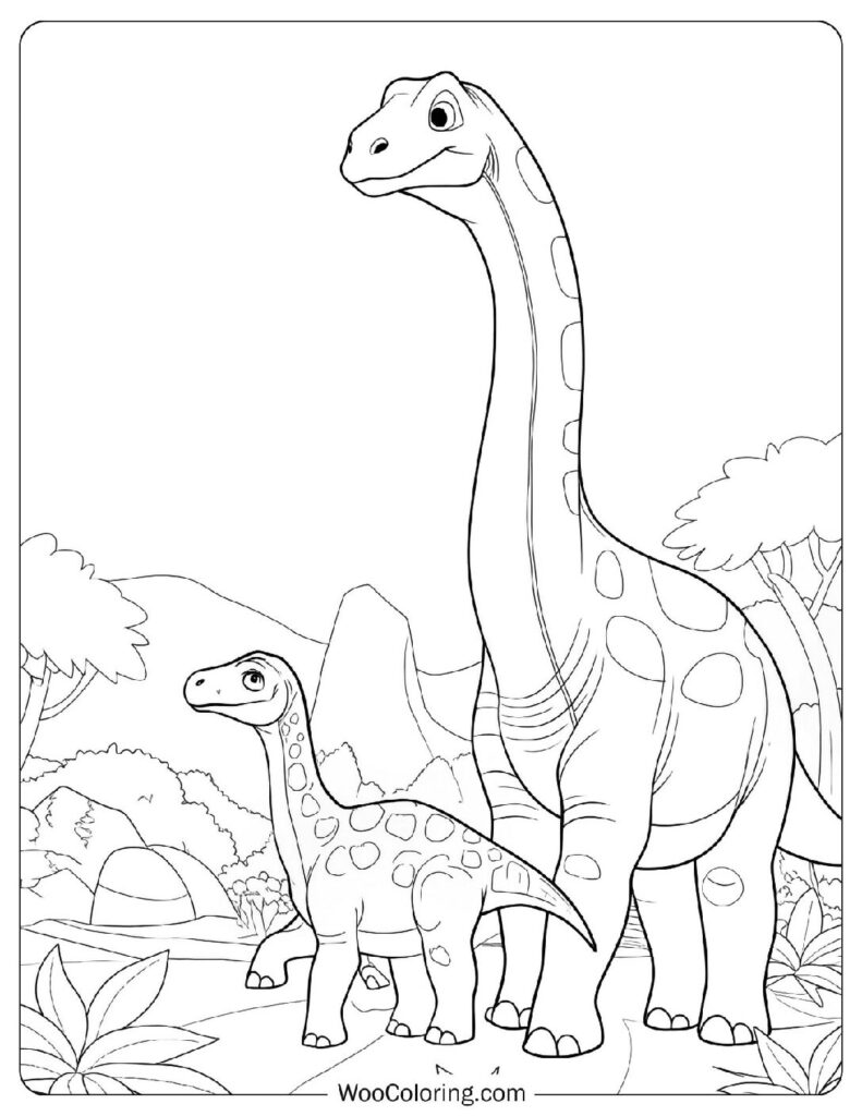 Mother and Baby Brachiosaurus