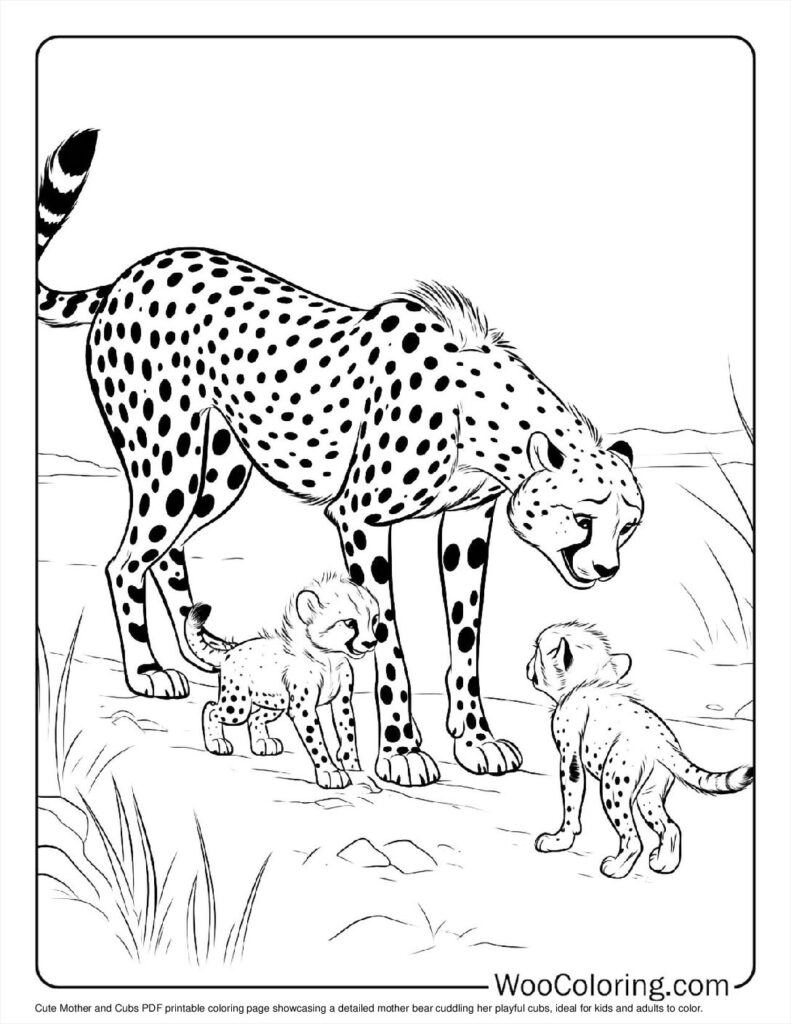 100  Cheetah coloring pages  Free PDF To Print  - 1