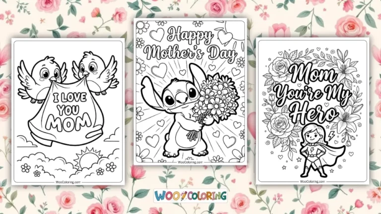 Mother’s Day Coloring Pages Design Image