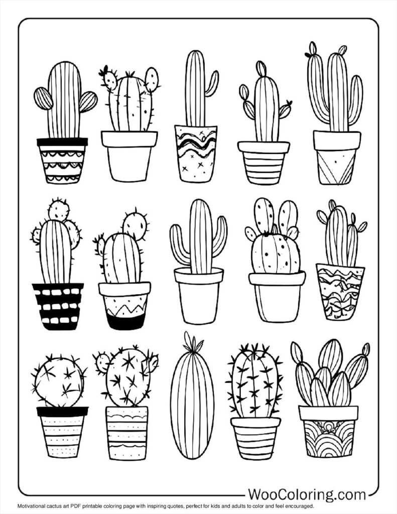 100  Cactus coloring pages  Free PDF To Print  - 49