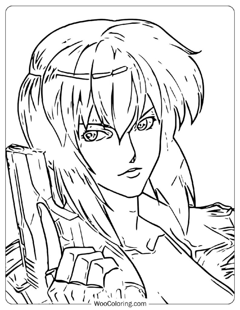 Motoko Kusanagi – The Fearless Leader and Cybernetic Detective in Ghost in the Shell To Color