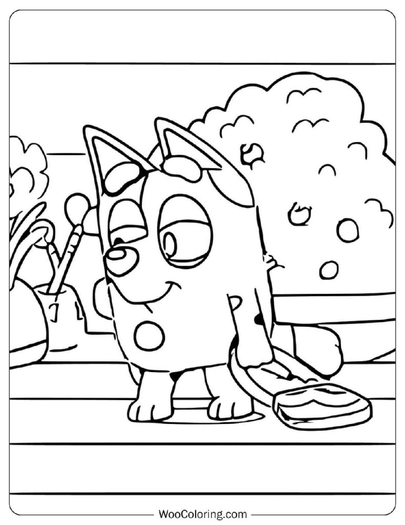 Muffin Heeler with a Fancy Bag To Color