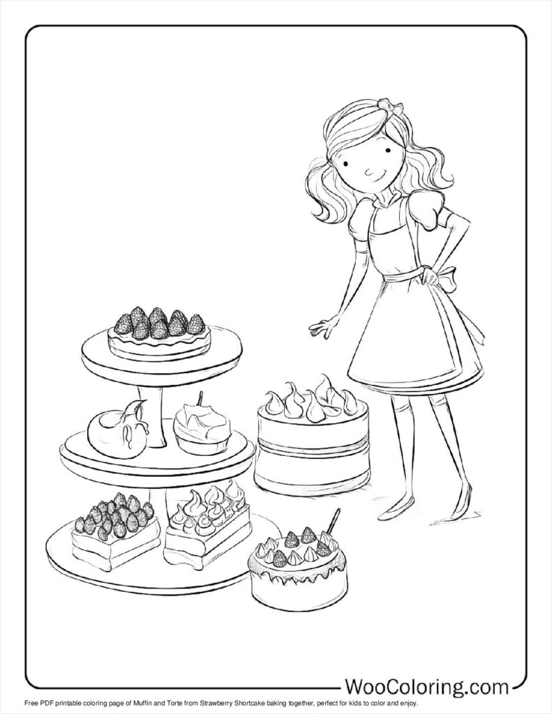 Muffin and Torte Baking Fun Coloring Sheet