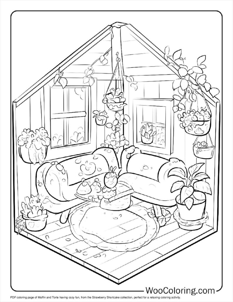 Muffin and Torte Cozy Fun Coloring Page