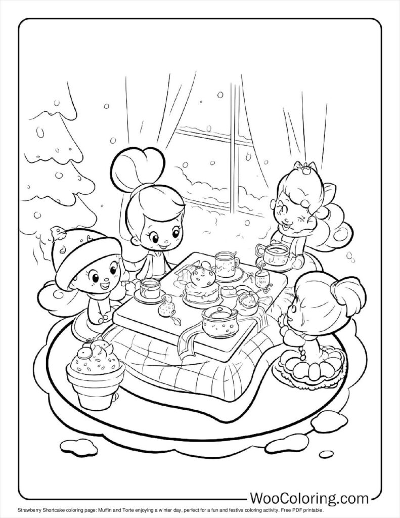 Muffin and Torte Winter Day Coloring Page For Kids