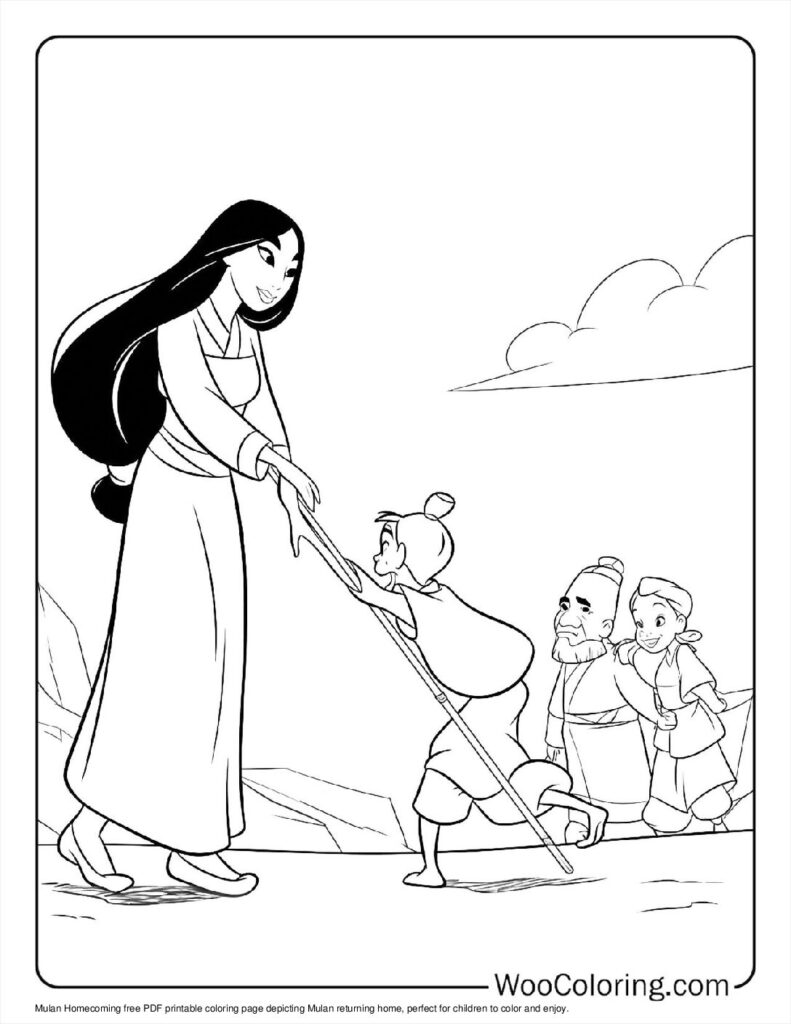 Mulan's Homecoming To Color