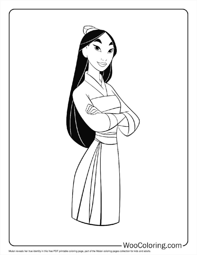 Mulan's True Identity Coloring In For Kids