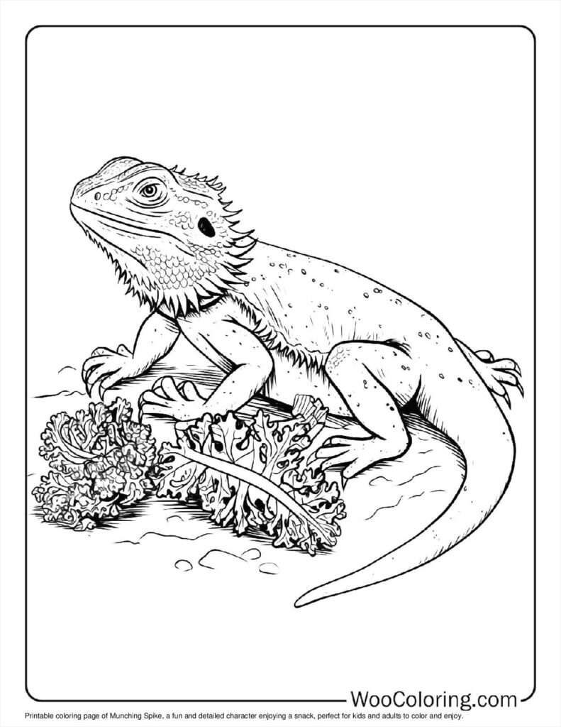 Munching Spike Coloring Page For Kids