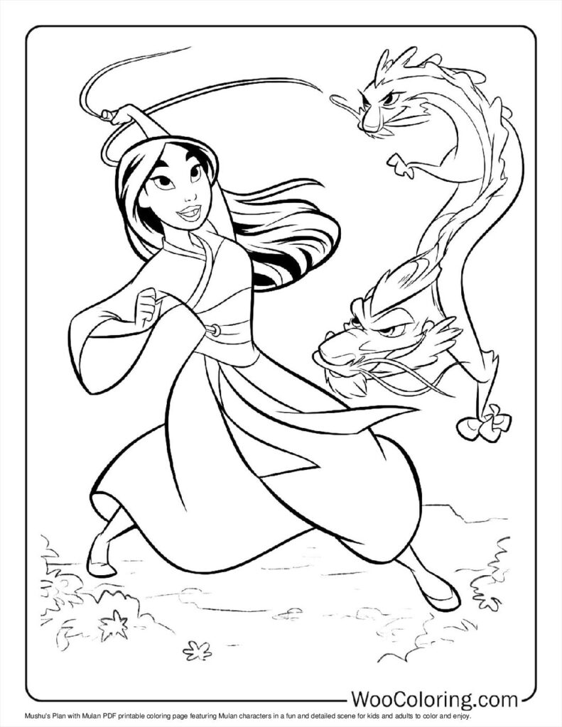 Mushu's Plan with Mulan Coloring Sheet