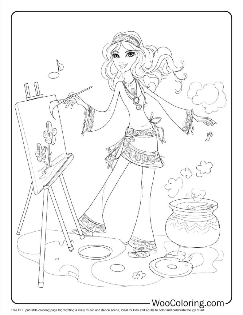 100  Hippie coloring pages  Free PDF To Print  - 39