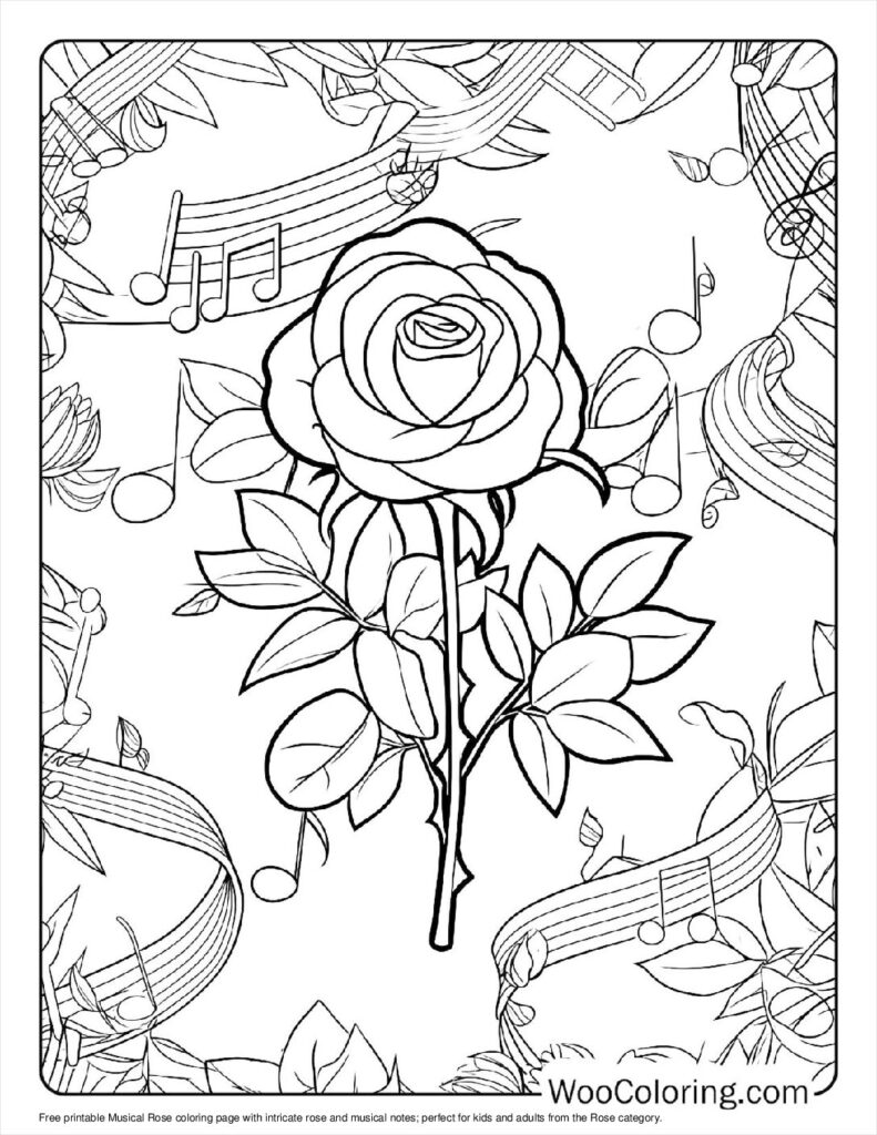 100  Rose coloring pages  Free PDF To Print  - 28