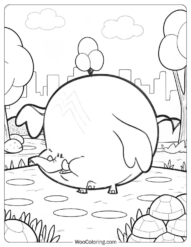 Goliath the Elephant from My Big Big Friend Coloring Sheet for Children