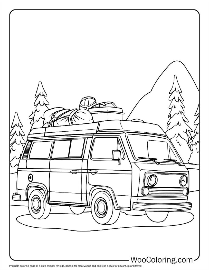 100  Camper   RV coloring pages  Free PDF To Print  - 91