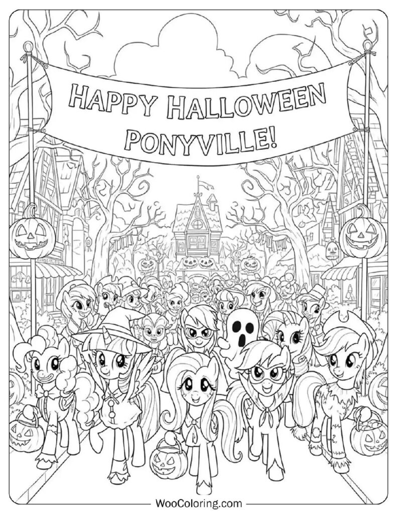My Little Pony Halloween Magic coloring page