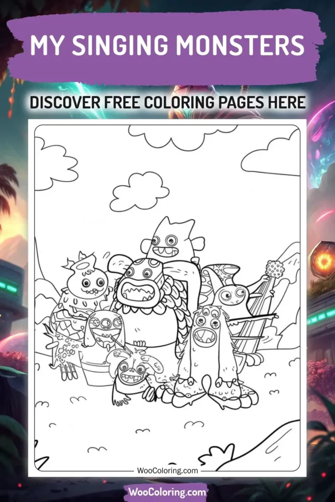 My Singing Monsters coloring pages designs from video game