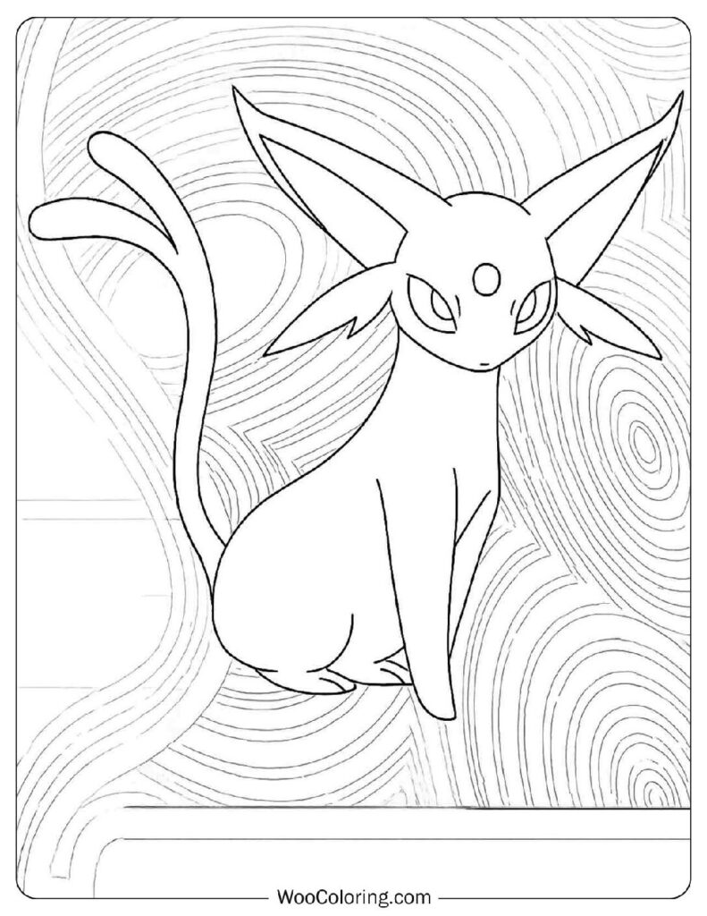 Mystic Espeon Line Art Coloring Picture