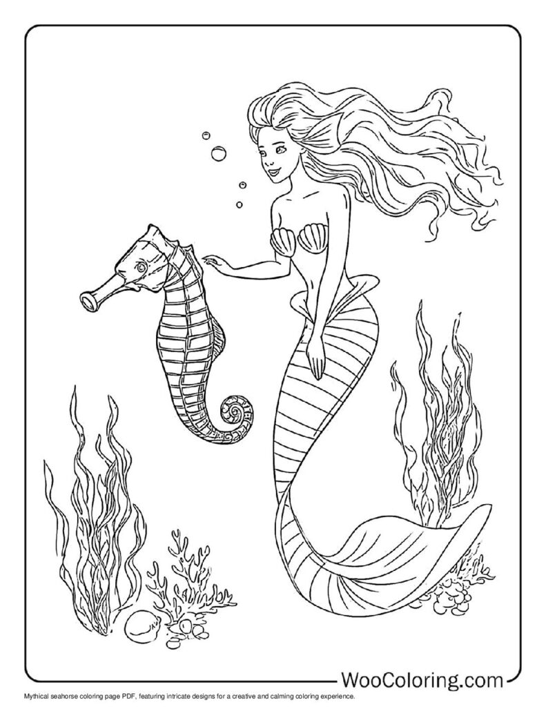 100  Seahorse coloring pages  Free PDF To Print  - 19