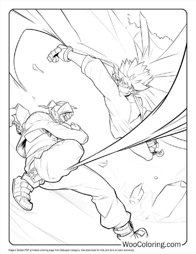 Naga's Defeat Coloring In For Kids