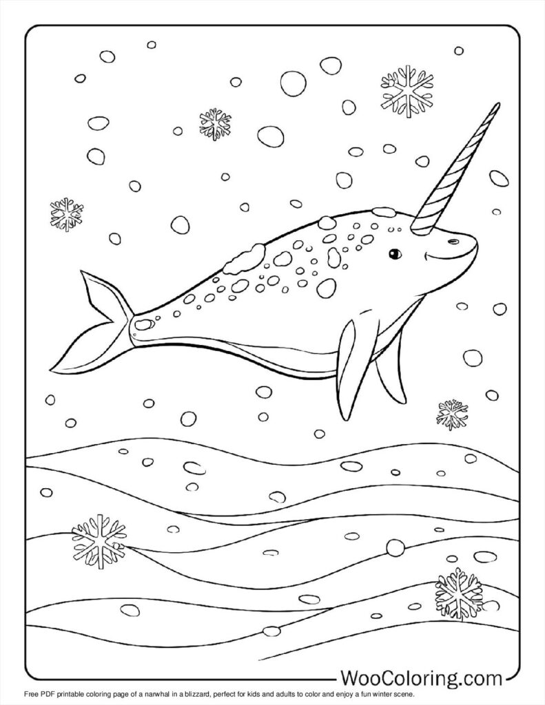 100  Narwhal coloring pages  Free PDF To Print  - 19