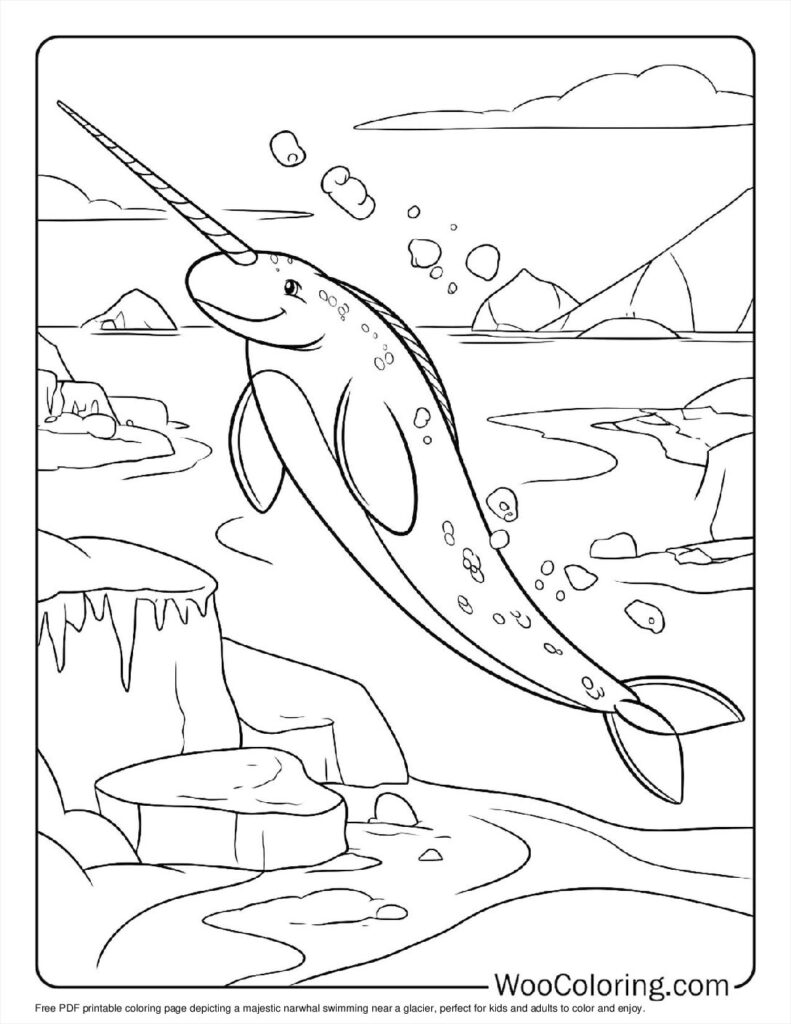 100  Narwhal coloring pages  Free PDF To Print  - 85