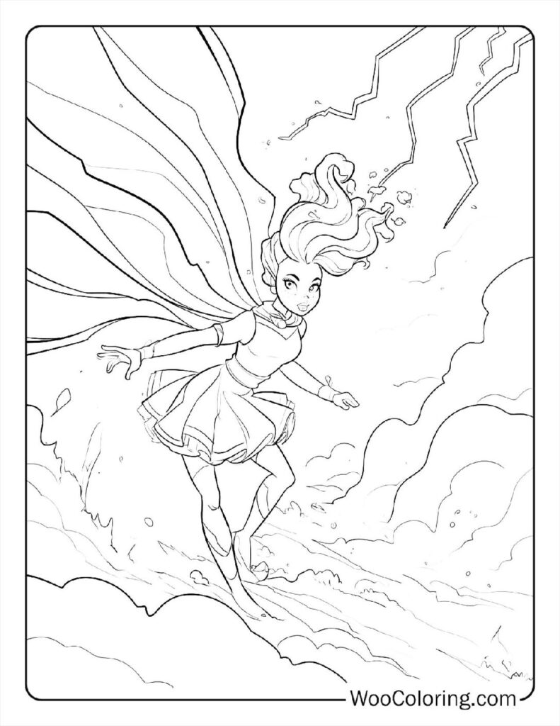 Natural Disaster Stopped by Storm Coloring Page