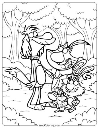 Nature Cat Featuring Fred and Friends Coloring Page