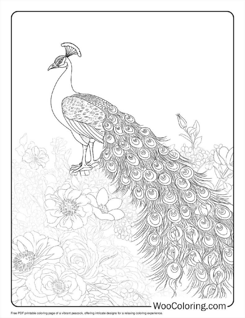 100  Peacock coloring pages  Free PDF To Print  - 95