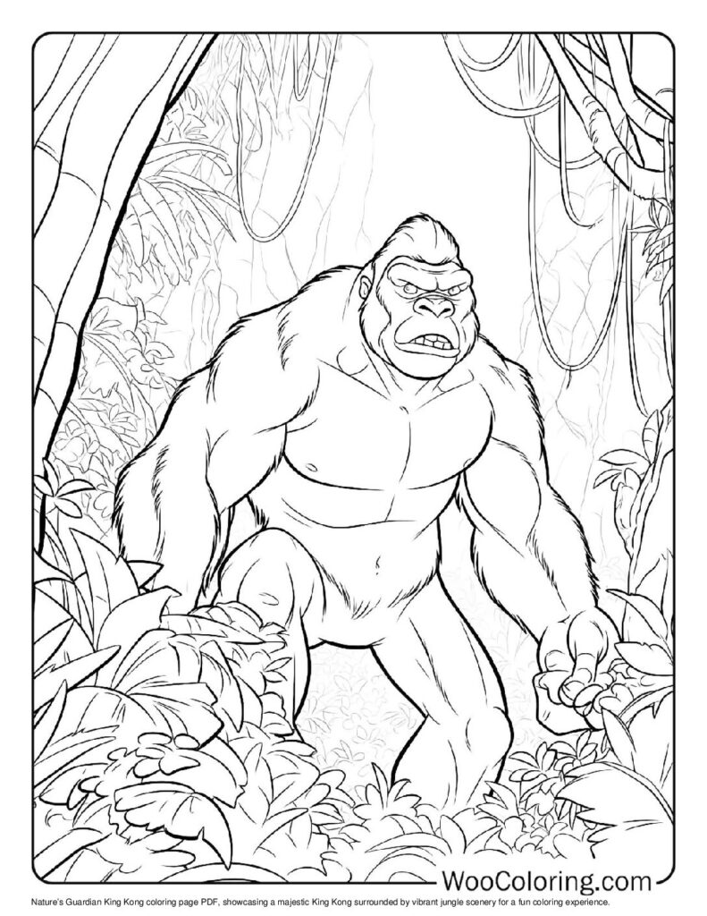 100  King Kong coloring pages  Free PDF To Print  - 15