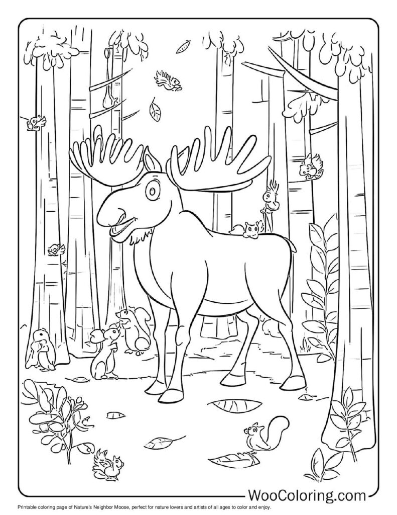 100  Moose coloring pages  Free PDF To Print  - 15
