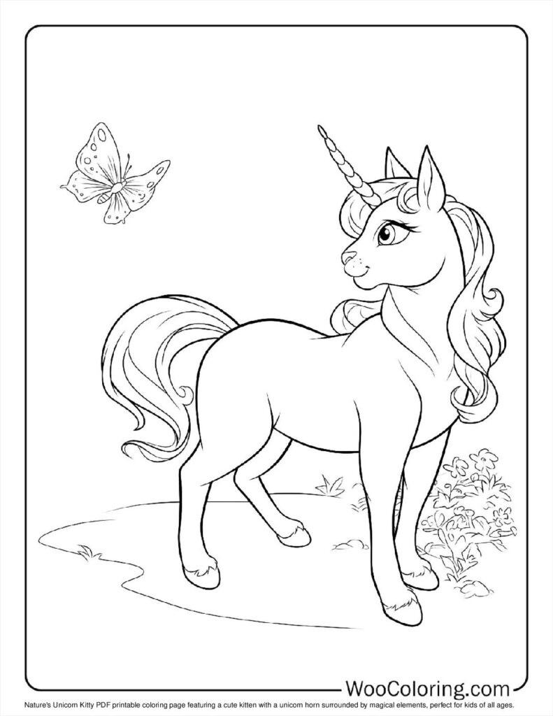 100  Unicorn Cat coloring pages  Free PDF To Print  - 66