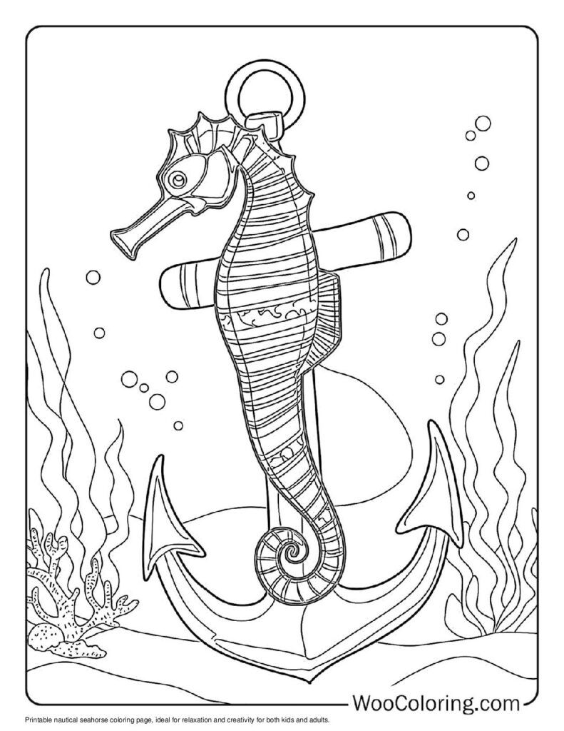 100  Seahorse coloring pages  Free PDF To Print  - 32