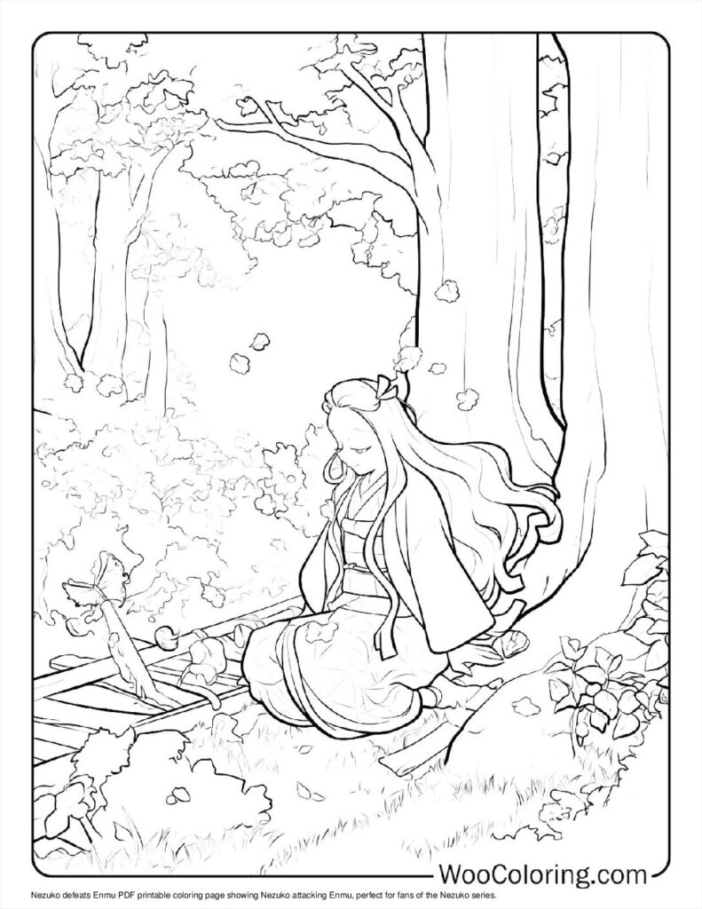 100  Nezuko coloring pages  Free PDF To Print  - 40