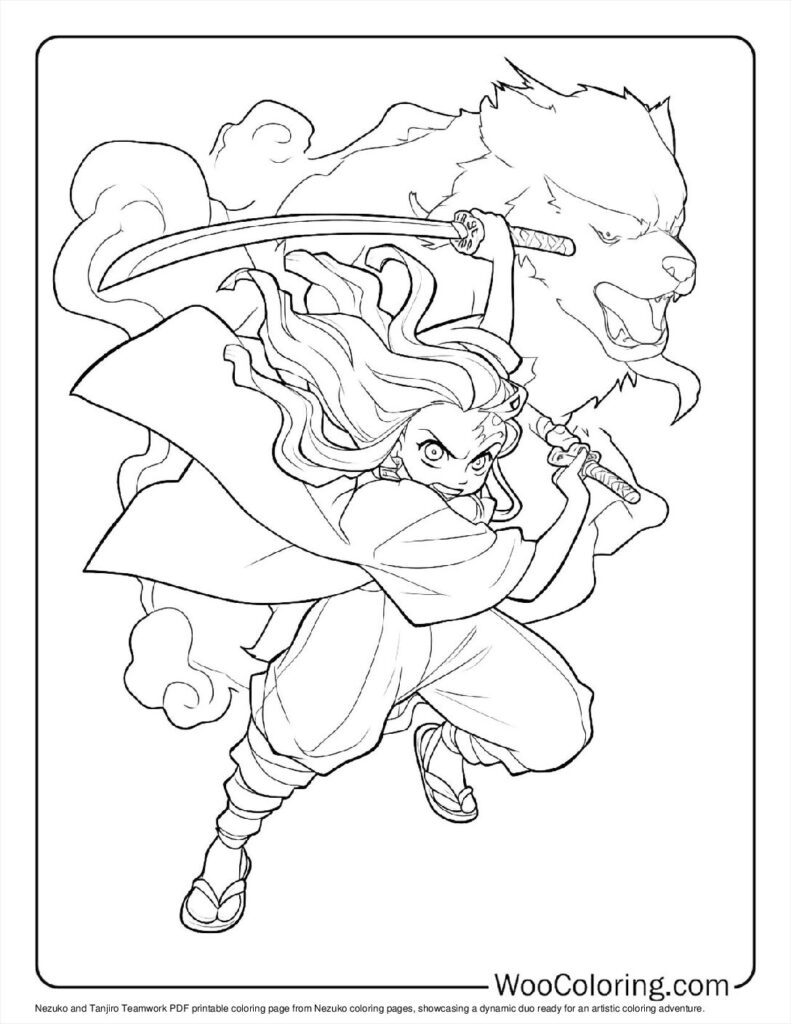 100  Nezuko coloring pages  Free PDF To Print  - 86