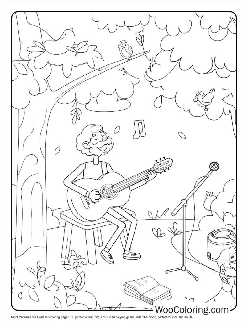 100  Guitar coloring pages  Free PDF To Print  - 28