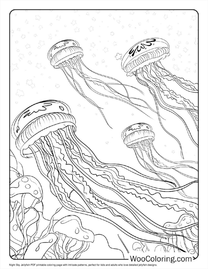 100  Jellyfish coloring pages  Free PDF To Print  - 2