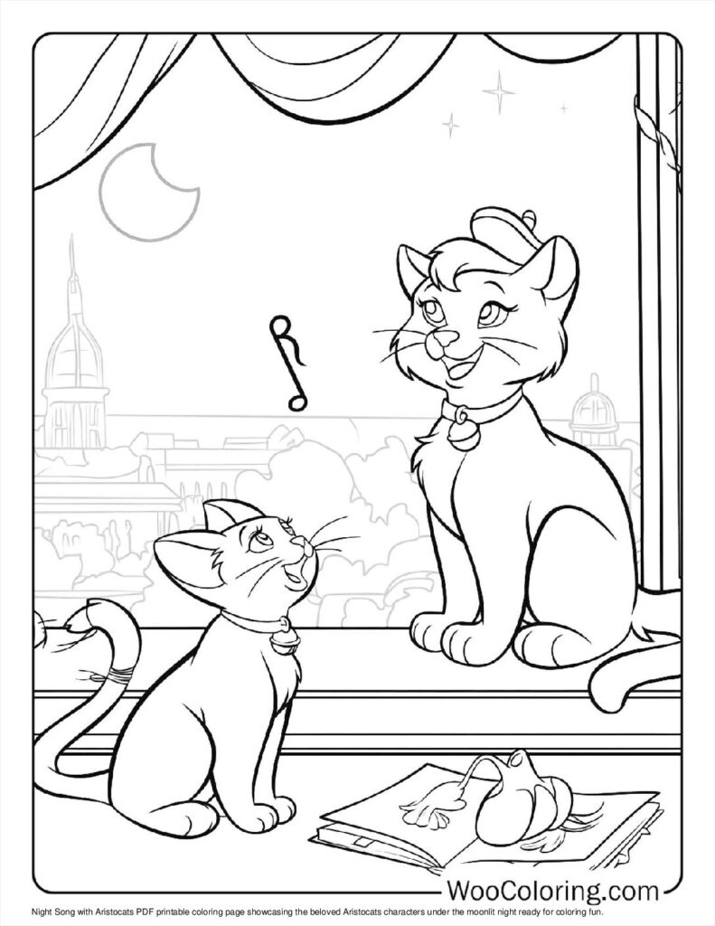 Night Song with Aristocats To Color