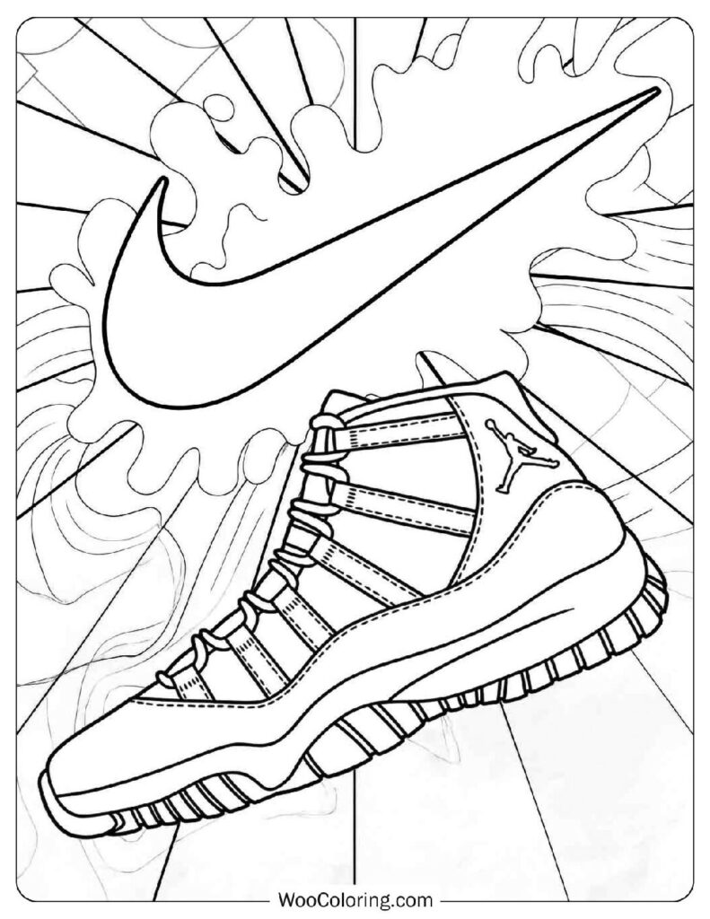 Nike Air Jordan Cool Grey Coloring Page