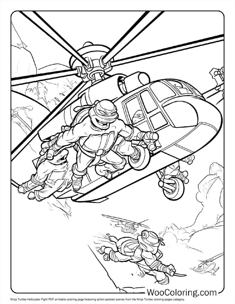 Ninja Turtles' Helicopter Fight For Kids