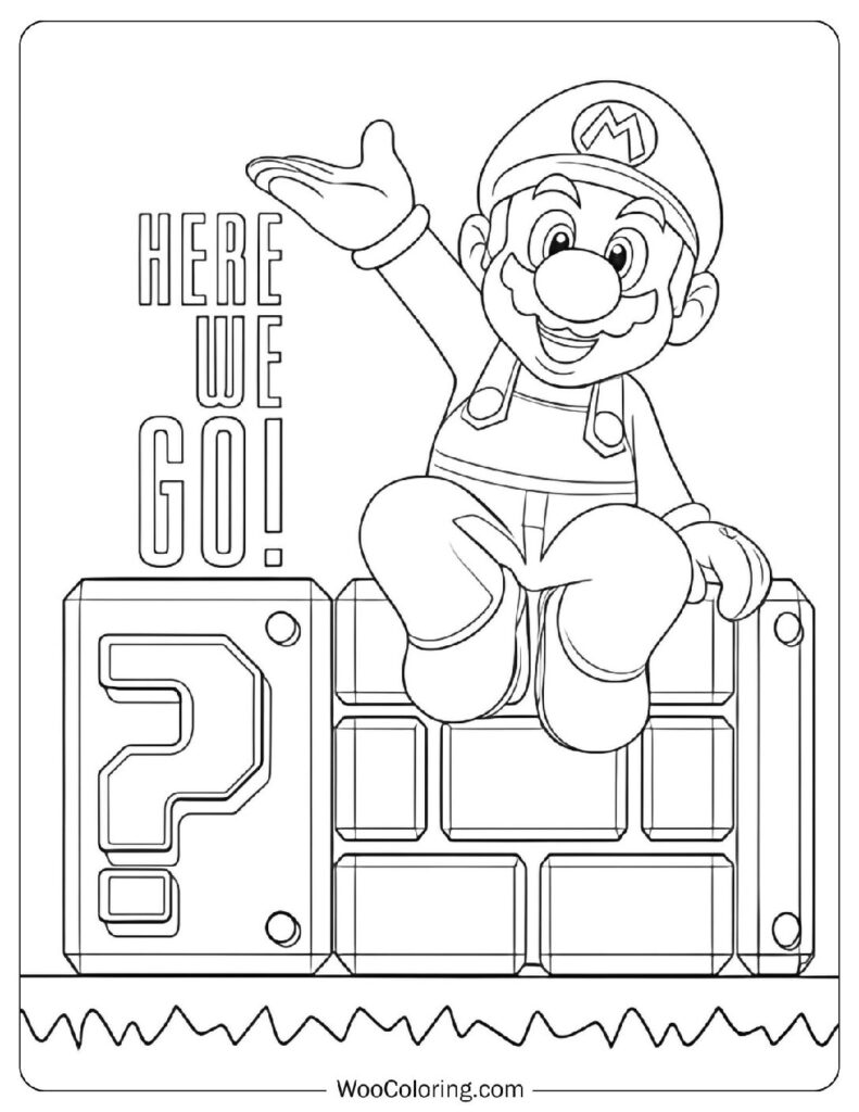 Nintendo Super Mario Happy Birthday Picture To Color