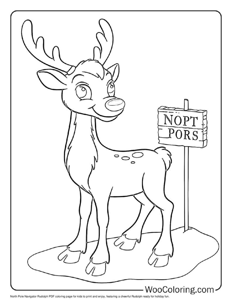 100  Rudolph coloring pages  Free PDF To Print  - 8