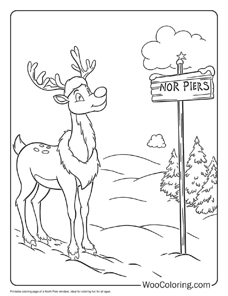 100  Reindeer coloring pages  Free PDF To Print  - 78