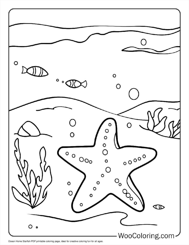 100  Starfish coloring pages  Free PDF To Print  - 17