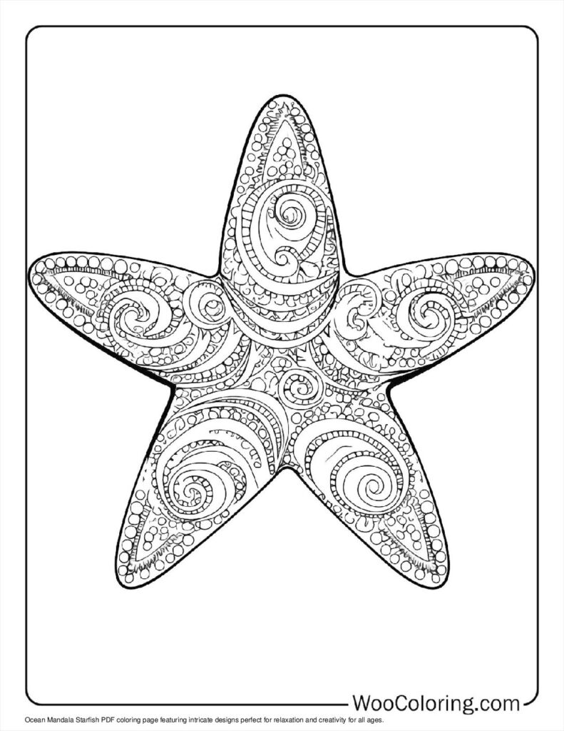 100  Starfish coloring pages  Free PDF To Print  - 17