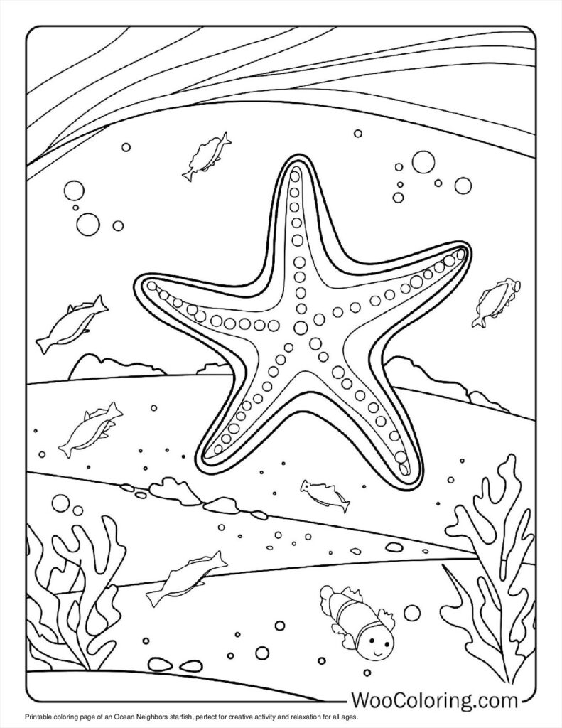 100  Starfish coloring pages  Free PDF To Print  - 20