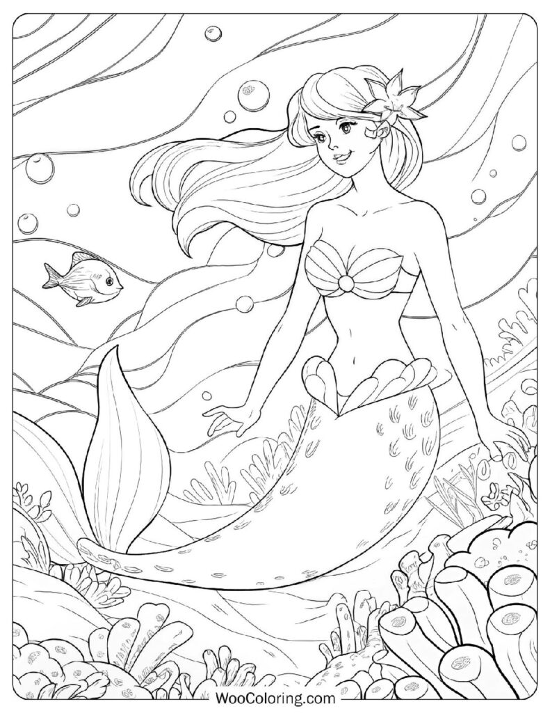 Ocean Princess of the Deep Blue Sheet To Color