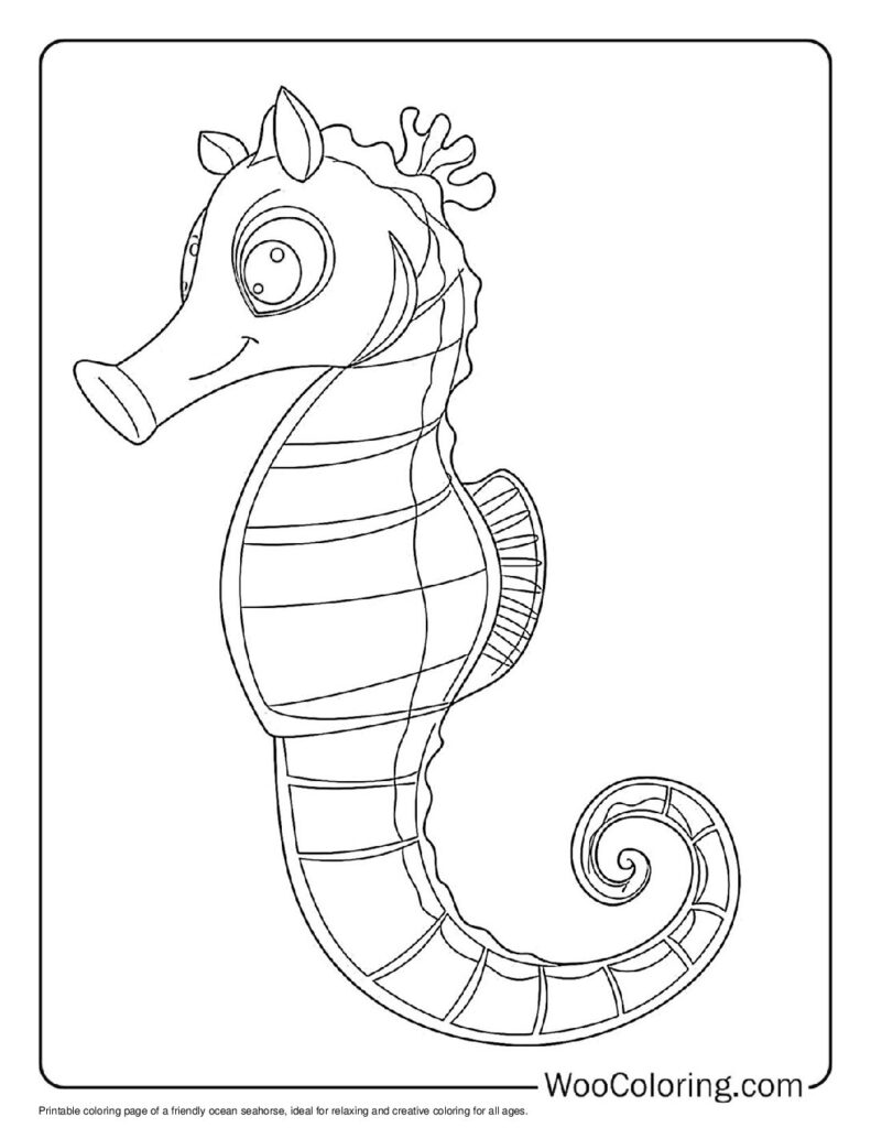 100  Seahorse coloring pages  Free PDF To Print  - 95