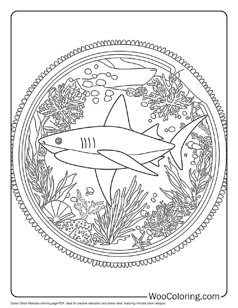 100  Shark coloring pages  Free PDF To Print  - 10