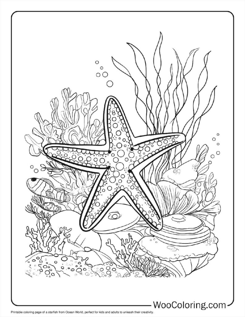 100  Starfish coloring pages  Free PDF To Print  - 30