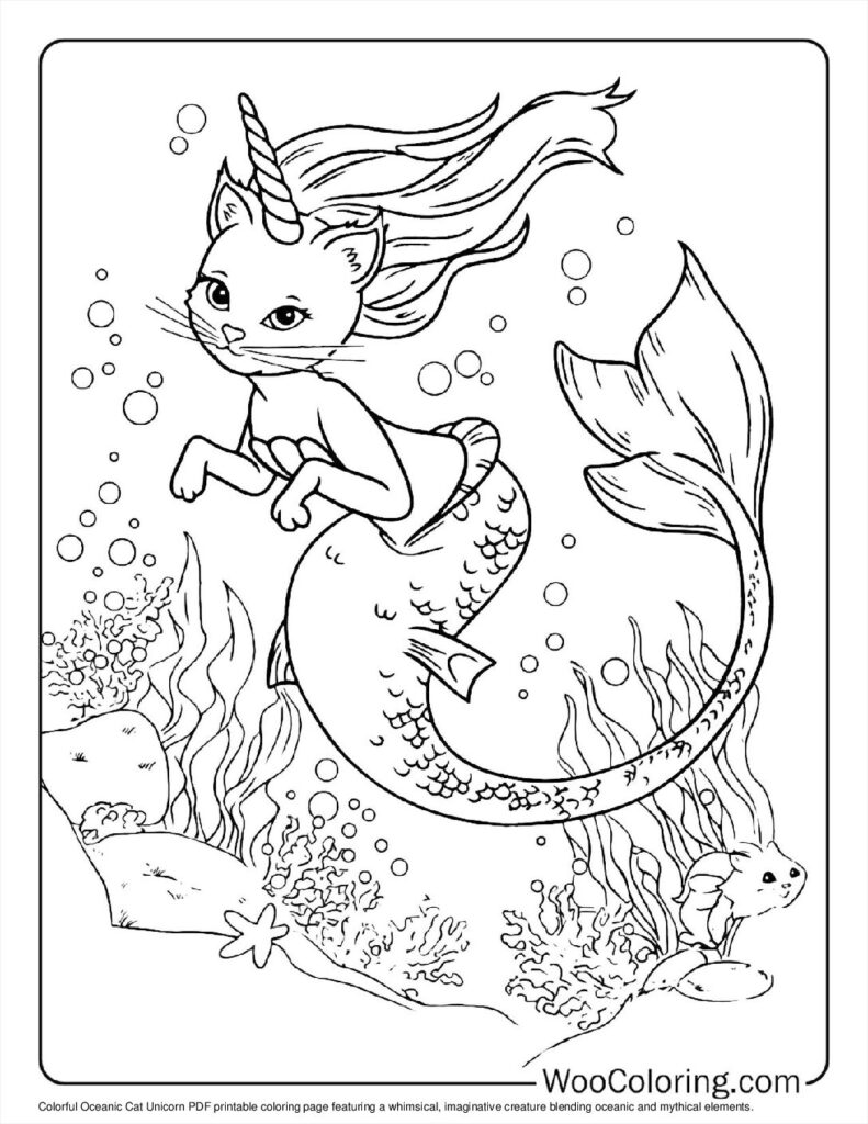 100  Unicorn Cat coloring pages  Free PDF To Print  - 91